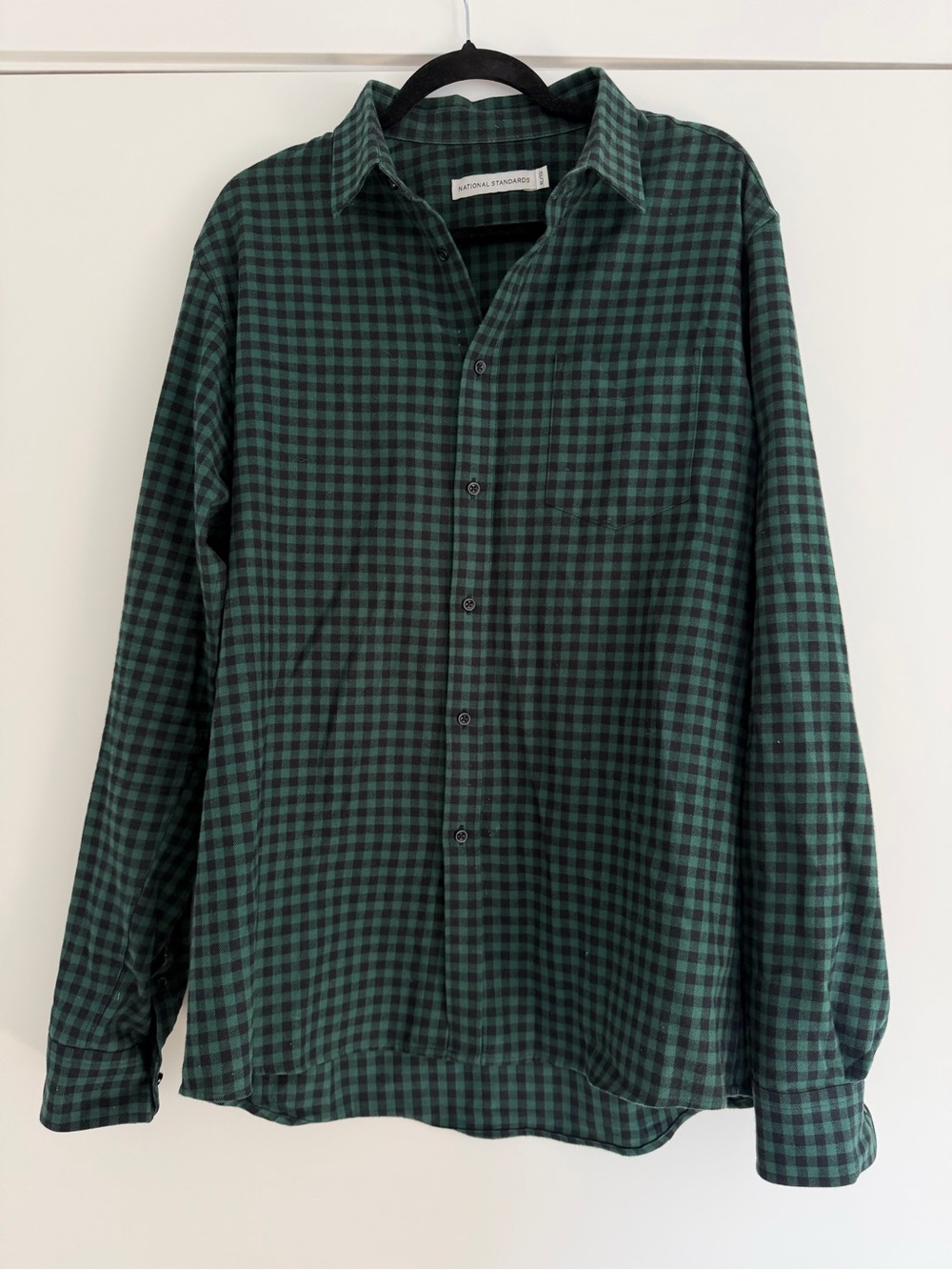 National Standards Men’s Green Check Flannel Button-Up Shirt Size XL